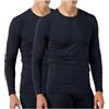 LAPASA Pacco da 2 o 1 Maglia Termica Peso Uomo Maniche Lunghe Canottiera Strato Base - Invernale Sport Allaperto Escursionismo Sci Snowboard Blu Navy (Pacco da 2) XL