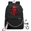 LKY STAR Anime Hazbin Hotel Zaino con Caricatore USB Presa per Le Cuffie Zaini per PC Portatili,Ragazze Ragazzi Grande capacità Backpack per Adolescente