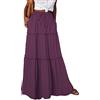 shownicer Gonne Lunghe A Trapezio da Donna Gonne Lunghe Casual Divise a Pois Gonne Larghe a Vita Alta Abiti Floreali A Viola M