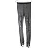 LIUHUO Leggings a Compressione in Rete per Pattinaggio su Ghiaccio da Ragazza