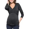 FRAUIT Maglietta Allattamento Premaman Maglia Manica Lunga T Shirt Camicia di maternità Gravidanza Camicetta Donna Elegante Regali per la Moglie