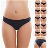 Toocool - Stock 12 Pezzi Slip Donna Mutandine Basic Elasticizzato Cotone Nuovo 170-12 [L/XL,Blu]