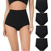 wirarpa Mutande Donna Cotone Vita Super Alta Slip Donna Mutantina Elastiche Culotte Piena Copertura Pacco da 4