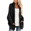 Generico Maxi Cardigan Lungo Donna Maculato Maglione Lavorato a Maglia Tinta Unita Casual a Maniche Lunghe da Donna Autunno con Cardigan Giacca Lunga Primaverile Donna (Black, One Size)