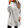 Generico Felpa Donna Foderata in Pile Senza Cappuccio, Pullover Oversize Morbido e Caldo per Inverno, Maglia Casual a Manica Lunga Girocollo Tinta Unita