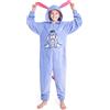 Disney Pigiama Intero Pile Bambina - Pigiama Stitch Angel Minnie Malefica 2-15 Anni - Gadget Stitch Idea Regalo Bambine (Blu IH Oh, 14-15 Anni)