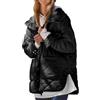 ticticlily Giubotto Donna Invernale Lungo Piumino con Cappuccio Giacca Impermeabile Cappotto con Cerniera e Tasche Giacche Zip-Up Parka Coat Jacket A Nero XL A Nero XL