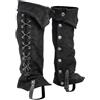 ORANDESIGNE Medievale Vintage Gothic Steampunk Ghette Vichinghe Halloween Cosplay Costume Accessori in Pelle PU Copriscarpe Alti Regolabili A Nero Taglia unica