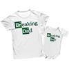 Bulabadoo Overthetee Set Papà e Neonato Coordinato Breaking Dad Breaking Son, Maglietta Uomo e Body Bimbo Divertenti Idea Regalo