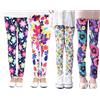 XM-Amigo Kit da 4 Leggings Elasticizzati con Fantasia Floreale per Bambine | Calzamaglie per bambine in tessuto morbido e liscio, adatte all'uso quotidiano e dalla vestibilità aderente, età 2‑13anni