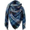DELEY Retro Tartan Donna a Quadri Avvolgente Scialle Coperta, Blu