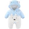 WYTbaby Tuta invernale da neve per bambini, in flanella, calda, invernale, per ragazzi e ragazze, Azzurro, 9-12 Monate