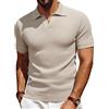 Les umes Polo da uomo a maniche corte maglia scollo a V tè estate casual traspirante polo