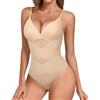 Tuopuda Body Contenitivo Modellante Donna Shaper Perizoma Bodysuit Guaina Contenitiva Intimo Snellente Pancia Piatta Dimagrante Shaping con Reggiseno Regolabile Sheer Mesh Fajas, Beige, S