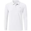 MoFiz Polo Uomo Manica Lunga Poloshirt Golf Camicia Sportiva Maglietta con Colletto Bianco 3XL