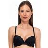 SIELEI, Reggiseno con Coppe Graduate e Ferretto per Un Effetto Push-up, Realizzato in Morbido Pizzo, Spalline Regolabili, Designed in Italy, Color Nero, Taglia 2B