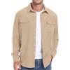 QUNERY Camicia Velluto Uomo Maniche Lunghe Cappotti Casual Button-Down Camicia Autunno Inverno con Tasche Camicie