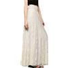 Onsoyours Gonna Donna Elegante in Pizzo Gonna Lunga in Tulle Vita Alta Elastica A-Linea Gonna da Spiaggia per Vacanze Casual Ragazza Gonna in Pizzo Multicolori Beige L
