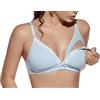 SELENE Reggiseno Allattamento Imbottito Senza Ferretto in Cotone Art. Jasmine (6, Celeste)