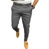 Oanviso Pantaloni da Lavoro Leggeri Uomo Ufficio Estivi Lunghi Chino Slim Fit Pantaloni Eleganti Morbidi Fascia Pantalone Caviglia Stretta Business Casual Formali Trousers Grigio Scuro S