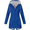 Generico Giacca Impermeabile Donna con Cappuccio Outdoor Giacche Pioggia Antivento Trekking Leggero Giacca Impermeabile Taglie Forti Traspirante Softshell Jacket (Blue, L)