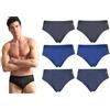 Enrico Coveri 6 Slip Uomo Cotone Elasticizzato Misure M-L-XL-XXL Varie Fantasie (IT, Testo, M, Regular, Regular, ES1286)