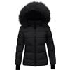 ORANDESIGNE Giubbotto Donna Invernale Piumino Leggero Giacca Caldo con Cappuccio Collo di Pelliccia Giubbino Slim Fit Parka A Nero XL