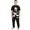 Disney Pigiama Uomo - Pigiama Uomo Cotone Brontolo Paperino M-3XL Pigiami Uomo e Ragazzi a Maniche Corte Pigiami Due Pezzi da Uomo Lungo (Nero Donald Duck, 3XL)