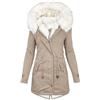 Generico Giacca Invernale da Donna Oversize in Peluche Cappotto Donnas Lungo Caldo Pile Piumino Trapuntato Con Pelliccia Calda Fodera in Orsacchiotto Maniche Lunghe Taglie Forti Moda Parka Antivento Cappotto
