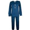 RAGNO Pigiama Donna Caldo Cotone Interlock Invernale Collo Serafino Polsino Sia alla Maglia Che Il Pantalone Articolo DN94NQ, A93 Set Sail, Taglia 42