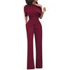 OBiQuzz Tuta da donna elegante - Tuta pantalone da cerimonia Jumpsuit per donne matrimonio festa outfit monospalla lunga jumpsuit vita alta estate salopette spalle scoperte larga playsuit romper tutina intera