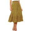 Timuspo Midirock - Gonna plissettata da donna, con 2 tasche, a pois, a vita alta, maxi da sci, estiva, in vita elasticizzata, giallo., XL