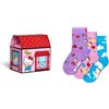 Happy Socks Calzini Kids Hello Kitty 3-Pack Gift Set Cotone Bambini Viola 2-3Y