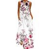 WINKEEY Abito Lungo Estivo Donna Elegante Stampato Plus Size Senza Maniche Con Tasche, Ciliegia S