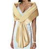 EASEDAILY Scialli e Involucri da Donna per Abiti da Sera, Stola da Sposa Elegante, Coprispalle per Sposa e Damigella d'Onore, US 4-10 (S), Colore Champagne Oro