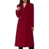 Generic Cappotto Donna Lana Lungo Tinta Unita Elegante Caldo Invernale Tasche Doppio Tessuto Casual Moda Morbido Capispalla Abbigliamento Comodo Esterno Giacca Spessa Stile Autunno (Red, XXXXXL)