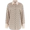 GUESS Alexandra - Camicia da donna con logo geometrico e colletto ampio, Logo 4G All Over Lov, 44