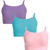 UnsichtBra Set da 3 Bustier Senza Ferretto per Donna | Confezione Multipla di Reggiseni Bralette con Spalline Sottili | Indumenti Base per Lo Sport e Lo Yoga, Top Bustier (Rosa, Blu, Porpora, M-L)