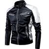 Generisch Giacca da moto da uomo Biker Giacca in pelle Bomber Color Blocking Giacca da baseball Giacca in ecopelle Impermeabile Antivento Cappotto con Protettori Invernale Giacca da aviatore Punk Giacca casual