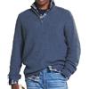 Juneyou Maglione da uomo in cashmere casual con cerniera, maglione da uomo con cerniera a 1/4 con collo a lupetto
