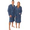 Lavea® Accappatoio Uomo & Donna in 100% Cotone - Morbido accappatoio in spugna con cappuccio, Design Unisex, Ideale per Sauna & Casa - Taglia M - Blu navy