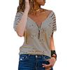 ORANDESIGNE Magliette a Manica Corta da Donna Stampa a Cuore Camicette Top Tunica T-Shirt con Spalle Scoperte Camicia Casuale Blusa Elegante Casual Tee J Cachi L