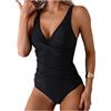 Generisch - Nuovo costume da bagno aderente da donna con scollo a V per le vacanze estive al mare, con controllo dell'addome, comodo, traspirante e con protezione solare., stile 1, L