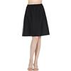 BEAUTELICATE Sottogonna Donna 100% Cotone Lunga Corto Mezza Gonna Sottoveste a Gonna Antistatico Vita Elastica Lingerie (Nero - 50cm, L)