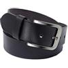 ROYALZ cintura in pelle da uomo in robusto bufalo 4mm, vintage per jeans da uomo con fibbia spinosa in pelle 38mm, dimensione:130, Colore:Nero - fibbia ad ardiglione spazzolata