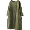 Onsoyours Abito Donna Manica Lunga Oversized Velluto a Coste Vestito Elegante Tunica Taglie Forti Midi Abiti Velluto con Tasca