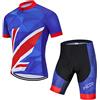 JPOJPO Set da ciclismo da uomo con maglia a maniche corte e top riflettenti, ad asciugatura rapida+pantaloncini imbottiti 5D S-3XL