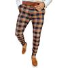 Onsoyours Pantaloni a Quadri da Uomo Pantaloni Casual Estivi alla Moda Pantaloni Uomo Pantaloni da Jogging Slim Fit con Tasche Pantaloni Eleganti C Arancione L