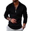 LAOARA Felpa Uomo con Zip Pullover Senza Cappuccio Invernale Maglia Manica Lunga Polo Maglione Tshirt M-3XL