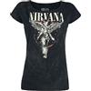 Nirvana Angel Donna T-Shirt Carbone 100% Cotone Largo